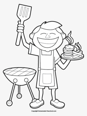Clip Art Stock Apron Drawing Clipart Black And White - Barbecue Clipart Black And White