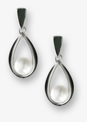 Nicole Barr Designs Sterling Silver Ribbon Stud Earrings-black - Black Ribbon Stud Earrings - Sterling Silver