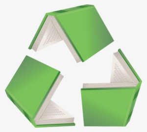 Recycle Symbol Made Of Books Recycle Symbol, Symbols, - Library Recycle