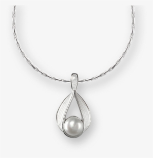 Nicole Barr Designs Sterling Silver Ribbon Necklace-white - Blue Modern Necklace - Sterling Silver 18 Inch
