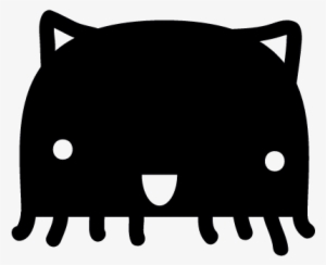 Cat Head Monster With Tentacles Vector - Gato Con Tentaculos