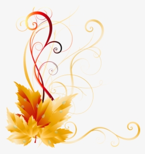 Transparent Fall Leaves Decor Picture Backgrounds, - Side Border Design Png