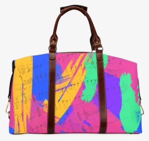 Groovy Paint Brush Strokes With Music Notes Classic