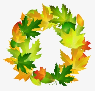 Fall Leaves Oval Border Frame Png Clipart Image - Clip Art