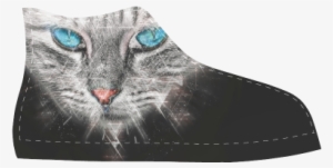 Silver Abstract Cat Face With Blue Eyes Aquila High - Tabby Cat