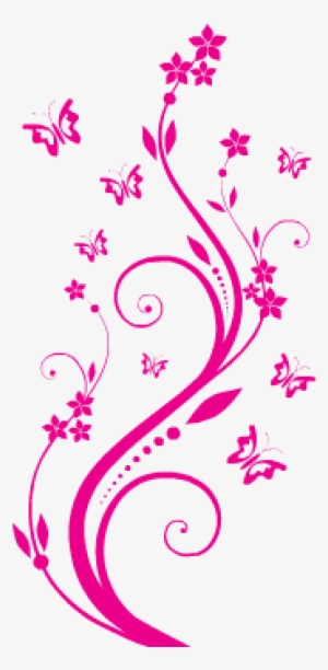 Flor De Mariposas - Painting Wall Flowers Butterflies