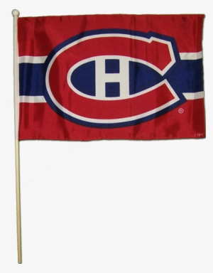 12"x18" Montreal Canadiens Stick Flag, Econo-polyester - Montreal Canadiens Home Logo