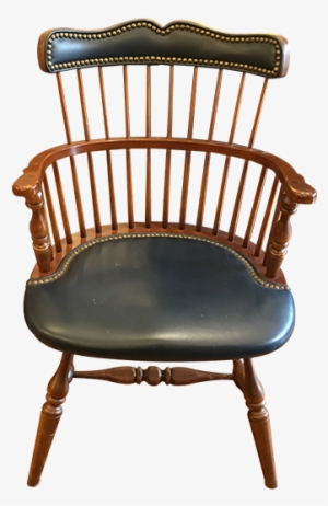 Leather Captains Chair With Nail Head Detail - Nichols And Stone Chairs
