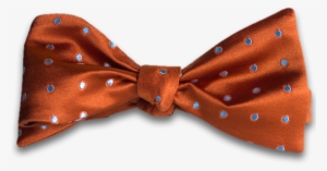 Orange Satin Silk Self Tie Bow Tie With Light Silver - Satin Silk Tie