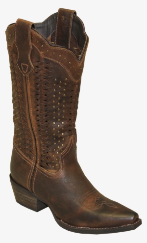Rawhide By Abilene 12 Inch Brown Scalloped Top Hand - Riding Boot