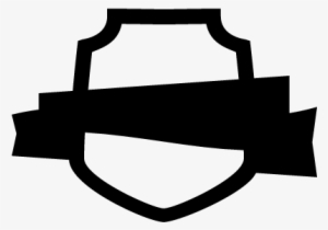 Ribbon On Shield Outline Vector - Icon
