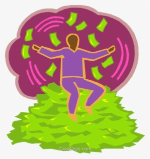 Man Sitting On A Pile Of Money Royalty Free Vector - Vector Graphics