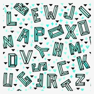 Geometric Alphabet Mint Tiny // Letters Trendy Modern - Geometric Alphabet