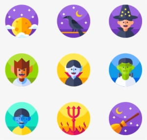 Halloween 50 Icons - Family Flat Icon Png