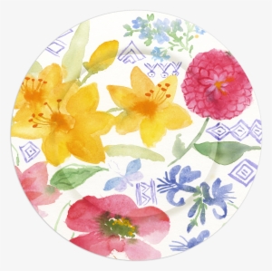 Ff1662 Watercolor Spring With Geometric Doodles - Artificial Flower