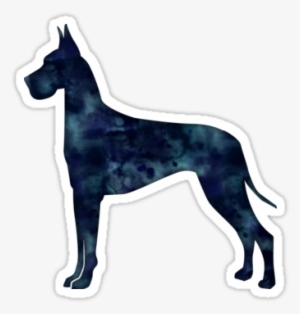 Great Dane Black Watercolor Silhouette By Tripoddogdesign - Großer Däne-schwarzeswatercolor-silhouette Grußkarte