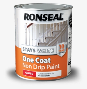 Stays White Oc Non Drip Paint 750 2015 Gloss - Ronseal Interior White Satin One Coat Non Drip Paint