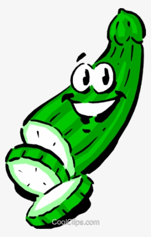 Cartoon Cucumber Royalty Free Vector Clip Art Illustration - Cucumbers Clip Art