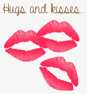 Many Kissing Red Lips - Transparent Kisses