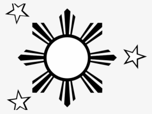 Drawn Stars Philippine Flag - Black And White Philippine Flag