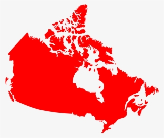 Canada Map Red Silhouette - Canada Map Solid Color