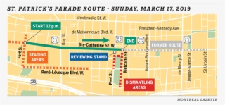 Patrick's Parade Returns To Ste-catherine St - Diagram