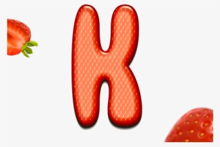 Strawberry Letter K 3d Text - Letter