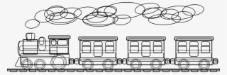 Cartoon Line Angle Black - Outline Image Of Train