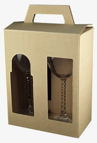 Cardboard Gift Box For Two Glasses - Champagne Stemware