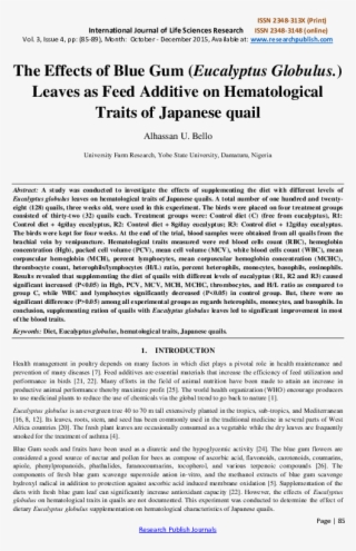 The Effects Of Blue Gum Leaves As Feed Additive On - Het Actiescheepje In Zwaar Weer, 1720