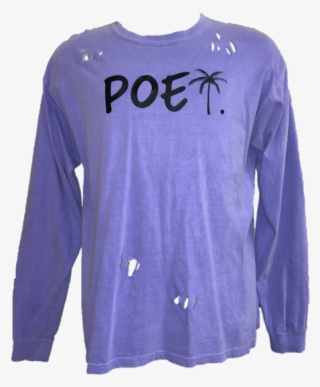 Image Of Purple Palm Tree Longsleeve-size Large - Long-sleeved T-shirt