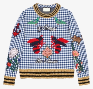 Indie Designs Check Jersey Embroidered Sweatshirt - V Gucci Bts