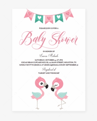 Pink Flamingo Baby Shower Invitation Pdf By Littlesizzle
