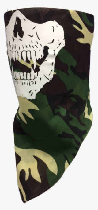 Green Camo Skull Face Mask Glow In The Dark Bandana - Sock