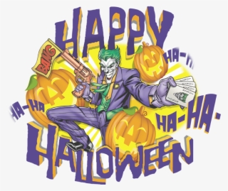 Batman Ha Ha Halloween Men's V Neck T Shirt - Happy Halloween Joker