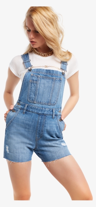 Denim Short Overall In Colour Citadel - One-piece Garment