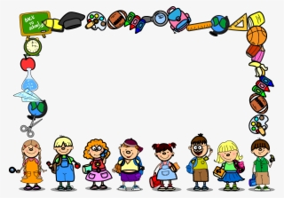 Cartoon School Frame Vector - Clipart School Background