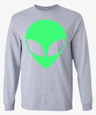 Green Alien Head 90's Style - Long-sleeved T-shirt