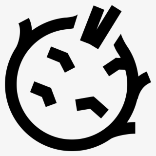 The Image Is Of A Rounded Shape With A Few Spikes Coming - Stencil