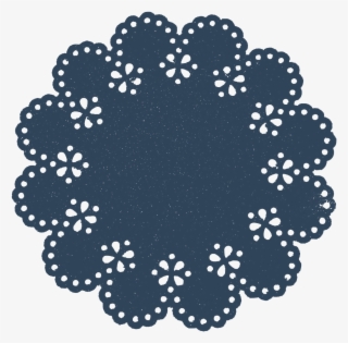 Navy Blue Doilies - Baby Embellishment Png