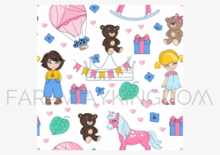 Dream Party Valentine Seamless Pattern Vector Illustration - Cartoon