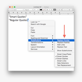 Managing Smart Quotes In Os X - Menu