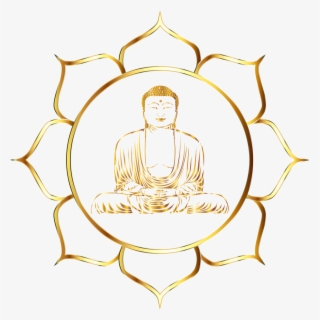 Buddha, Buddhism, Flower, Line Art, Lotus, Meditation - Buddha Symbol