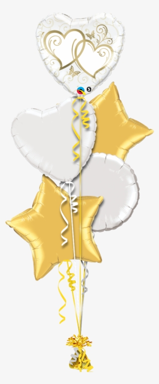 Entwined Hearts Gold Christmas Balloon - Illustration