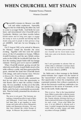 When Churchill Met Stalin