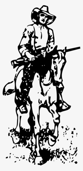 Cowboy On Horse - Vector Cowboy On A Horse