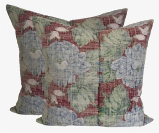 Faded Red Floral Batik Pillows - Cushion