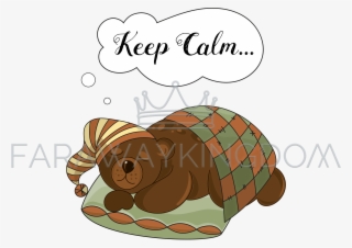 Calm Bear Cartoon Sleeping Animal Vector Illustration - Vector Graphics