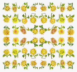 Cartoon Wallpaper Lillyarts Spoonflower Drawing Sunflowers - Cartoon Sunflower With Face