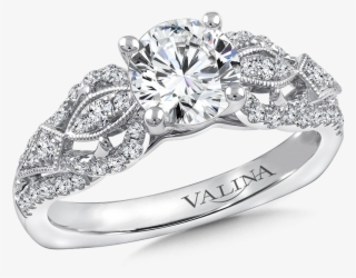 Valina Diamond Engagement Ring Mounting In 14k White - Engagement Ring